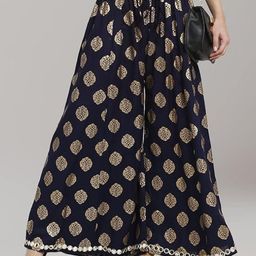 Aura Glam Women Ethnic Motifs Printed Flared Handloom Ethnic Palazzos-picture-24