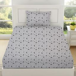 Myntra Elegant Homes Grey Cartoon Characters 144 TC Single Bedsheet Set 1.52 m x 2.28 m-image-96