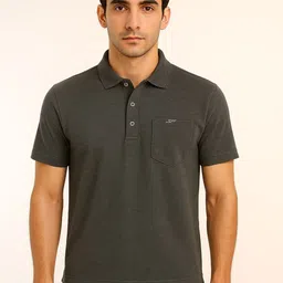 STARFOX Men Solid Polo Collar Cotton T-shirt-picture-20