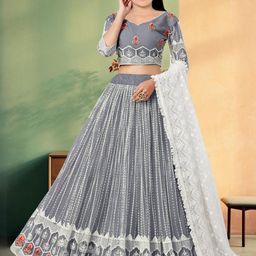 F Plus Fashion Net Semi-Stitched Lehenga Choli-image-59