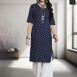HERE&NOW Selection Of 2 Geometric Printed Round Neck Straight Kurtas-66