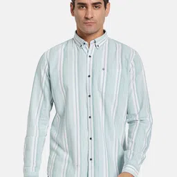 METTLE Men Multi Stripes Striped Casual Shirt-image-28