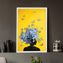 Myntra Elegant Homes Black & Blue Single Piece Canvas Birds and Animals Wall Paintings-image-84
