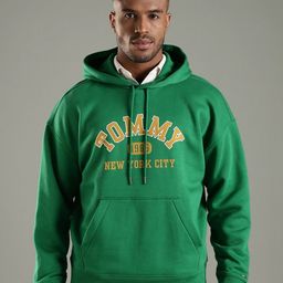 Tommy Hilfiger Men Brand Logo Printed Hooded Cotton Pullover Sweatshirt-picture-8