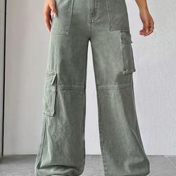 DressBerry Women Comfort Wide Leg High-Rise Light Fade Acid Wash Stretchable Jeans-image-87