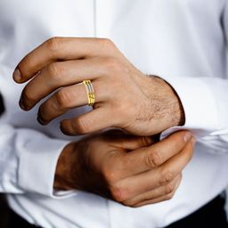KISNA DIAMOND AND GOLD JEWELLERY Men14 KT Gold Diamond-Studded Finger Ring - 0.09 CT-image-50