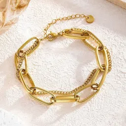 Jewels Galaxy Gold-Plated Link Bracelet-image-68