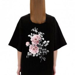 StyleCast Floral Printed Round Neck Oversized Cotton T-shirt-image-33