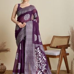 DWIJA FASHION Floral Silk Blend Banarasi Saree-image-28