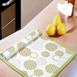 REVEXO White & Gold-Toned Printed Water-Resistant Shelf Liner Organisers-image-41