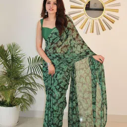 SANJANA SILK Pure Georgette Bagh Saree-image-53