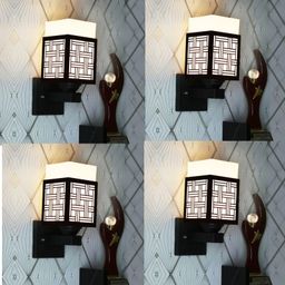 Gojeeva Black Wood Square Shaped Wall Lamp-picture-13