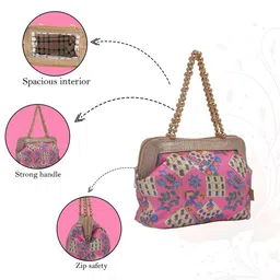 Kuber Industries Checked Structured Handheld Bag image 2