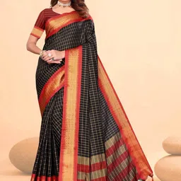 VS MALL Black Silk Cotton Sarees-picture-51