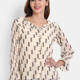 all about you Women Geometric Printed V-Neck Top-image-59