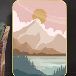 Myntra Elegant Homes Pink & Grey Abstract Printed Wooden Wall Art-16