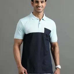 ECOLINE Clothing Men Antimicrobial Colourblocked Polo Collar T-shirt-image-69