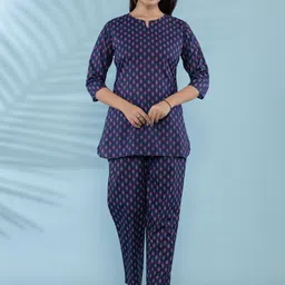 VEDANA Printed Pure Cotton Top With Trousers Co-Ords-picture-37