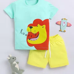 LITTLE FIGHTER Boys Printed Pure Cotton T-Shirt With Shorts-picture-50