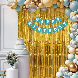 Special You 67 Pcs Blue & Yellow Balloons & Banner Festive Decor-picture-48