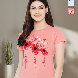 Tromko Women Typography 3 Printed Applique T-shirt-image-77