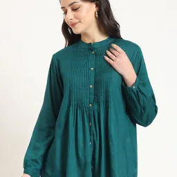CORSICA Women Mandarin Collar Regular Top-image-15