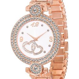 CSAMON Women Embellished Dial & Stainless Steel Textured Straps Analogue Watch GR_101-image-90