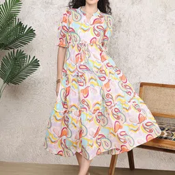 Claura Women Floral Printed Maxi Midi Dress-image-99