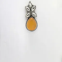 Anouk Silver-Plated Artificial Stones Studded Teardrop Shaped Drop Earrings image 4