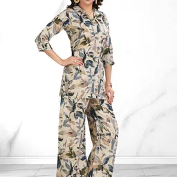 LIYALA Printed Shirt Collar Pure Cotton Shirt With Trousers Co-Ords-picture-43