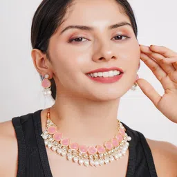 Divisha 18 KT Gold-Plated CZ Stone Studded & Beaded Jewellery Set-22