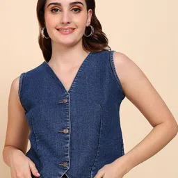 Nifty Denim V-Neck Waistcoat-picture-21