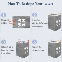 Stylista Grey Printed Durable & Foldable Laundry Bag with Handle image 2