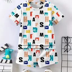 OMPAX Boys Printed Round Neck T-Shirt With Shorts-image-37