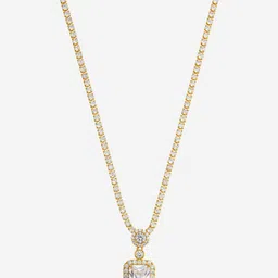 Kushal's Fashion Jewellery 925 Sterling Silver Gold-Plated Necklace image 2