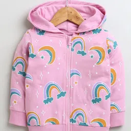 BUMZEE Girls Printed Hooded Sweatshirt-32