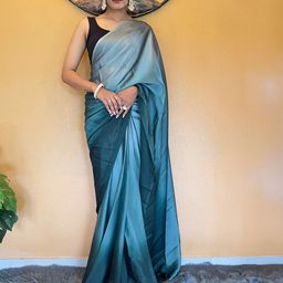 HERE&NOW Poly Georgette Ready to Wear Saree-image-85