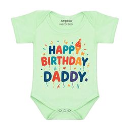 Arvesa Papa First Birthday With Me Printed Bodusuit-image-72