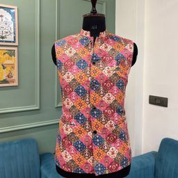 JAIPURI CROWN Men Printed Nehru Jacket-25