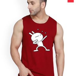 SLOWLORIS Pack Of 2 Graphic Printed Combed Cotton Gym Vests-picture-32