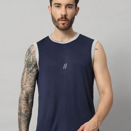 ATICX Men Brand Logo Colourblocked Slim Fit T-shirt-image-95