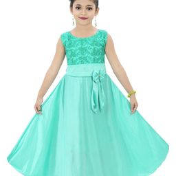 CHANDRIKA Girls Green Viscose Rayon Dresses-image-19