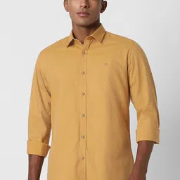 Peter England Casuals Men Slim Fit Spread Collar Solid Cotton Casual Shirt-image-88