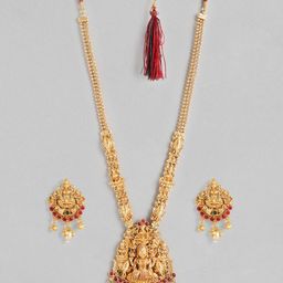 MANSIYAORANGE Gold-Plated Temple Maa Lakshmi Jewellery Set-image-46