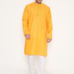 Maharaja Geometric Printed Band Collar Straight Kurta With Pyjamas-image-18