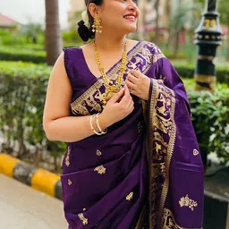 DIVASTRI Woven Design Zari Pure Silk Kanjeevaram Saree-36