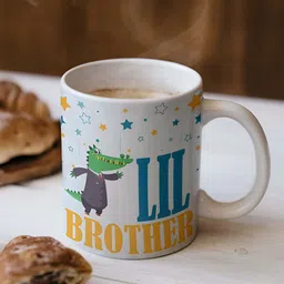 ARTBUG White & Blue Lil Brother Printed Ceramic Glossy Mug 330ml-14