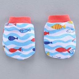 OHMS Cap Mittens & Booties Fish Print - Multicolour image 4