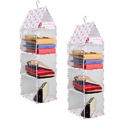 prettykrafts Pink & White 2 Pieces 3 Blocks Reusable Multi-Utility Organisers-4