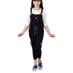 PERFECTPIVOT Girls Solid Cotton Lycra Dungaree With Top-image-58
